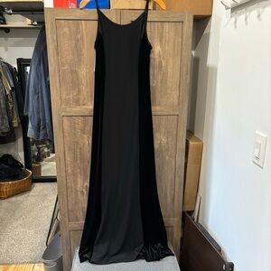 Vintage NWT Jessica McClintock Gunne Sax Dress Long Black Formal Stretch Velvet